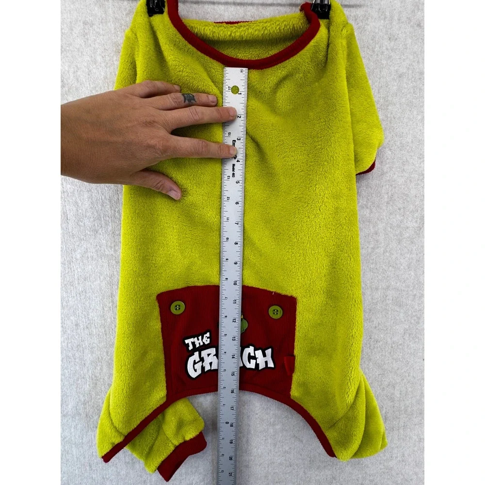 Dr Seuss The Grinch Green Fleece Pet Pajamas Holiday Dog Costume Small Medium